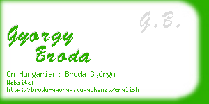 gyorgy broda business card